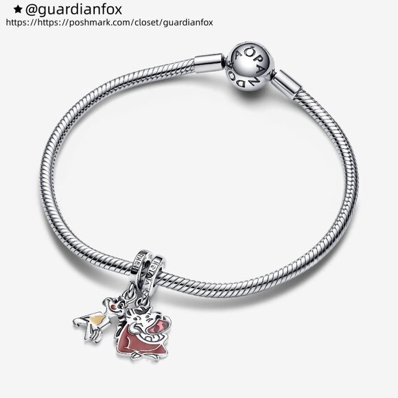 Pandora Disney The Lion King Timon & Pumbaa Splittable Dangle Charm - Picture 3 of 6
